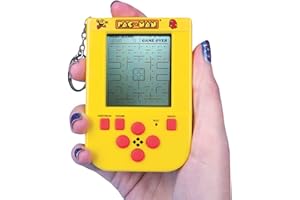 FIZZ CREATIONS PAC-MAN Mini Arcade Keychain with LCD Screen & Directional Controls. Original PAC-MAN Gameplay & Sounds. Classic Retro Pocket Game, Portable Handheld Keyring Game for Kids & Adults.