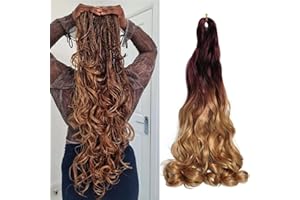BSMLSPHW French Curls Braiding Hair 24 Inch 8 Packs Pre Stretched Loose Wave Bouncy Braiding Hair Spanish Curly Ends Synthetic Hair Extensions for Braiding (33/27)