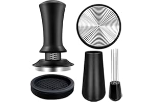 Yeelan Juego de prensador de café de 51 mm, juego de prensador de café con base de acero inoxidable 304, prensador de café, estera, aguja de espresso, prensador para cafeteras y amantes del café
