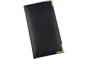 Esposti Slim Address Book | Italian PU Leather Padded Cover | Pocket Address Record Book | Gold Protective Corners | Gold Gilt Edged Pages | A to Z Step Index | 90 x 163mm