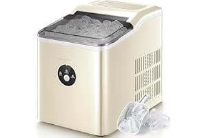 Macchina Ghiaccio 12KG in 24h, Pronto in 6-8 Minuti, Macchina del Ghiaccio Casa 2L, Macchina per il Ghiaccio Professionale Silenzioso Compatto Senza Impianto Idraulico, NORTHCLAN (Off-white)