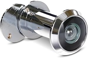 Stoppwerk dörrspion vidvinkel 200° med insynsskydd - kromoptik - borrhål Ø 14mm - titthål för 35-55mm dörrar - högkvalitativ