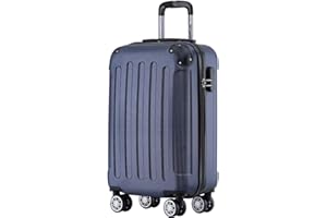 TRVLMORE Handgepäck Koffer 55x40x20cm - Koffer & Trolleys, Reisekoffer mit Rollen, Handgepäck Trolley 55x40x20, Hartschalenkoffer Klein, Koffer Handgepäck 55x40x20 Leicht, Trolley Handgepäck, Blau