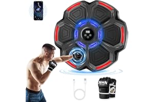 JUOIFIP Machine de Boxe Musicale pour Enfants et Adultes, Boxe Mural Musique Bluetooth Intelligent avec Gants de Boxe, Music Boxing Machine Électronique pour Accueil Gym Entraînement Intérieur