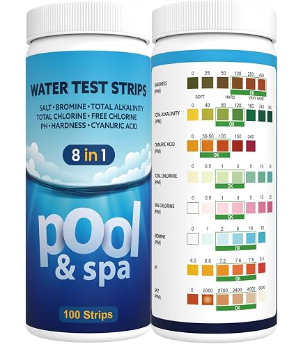 Bandelettes Test Sel Pour Piscine Et Spa - Lot De 10 - Mesure Rapide De La Salinité - Pour Eau Salée, Bain à Remous, Aquarium
