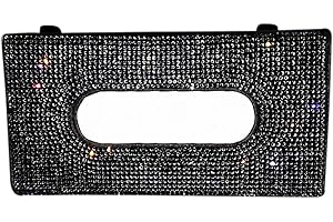 Achimlt Tissue Holder for Car Visor,Leather Sparkling Bling Crystals Paper Towel Cover Case, Car Sun Visor Tissue Box Holder, Crystal Sparkling Napkin Holder,Car Accessories for Tissues
