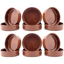 Lot De 6 Bols En Terre Cuite Faits Main - Parfaits Pour Tapas, Gratins Et Desserts