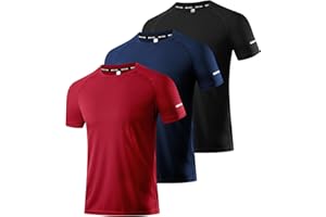 Boyzn 1 lub 3-pak męskich koszulek treningowych do biegania, suche dopasowanie odprowadzające wilgoć, sportowe koszulki sportowe z krótkim rękawem