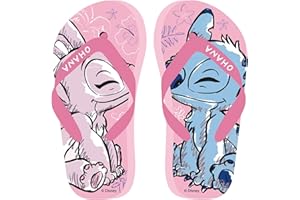 Disney Stitch Mädchen Flip Flops, Stitch und Angel Sommersandalen Badelatschen, Größen EU 28 bis 35