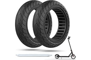 OUXI 2 Pack 10 x 2.5 Solid Tyre,10 inches 60/70-6.5 Solid Tyre Puncture Proof Electric Scooter Tyres Replacement Wheel for Ninebot Max G30P G30LP Scooter Front/Rear Rubber Tires 2pc Black