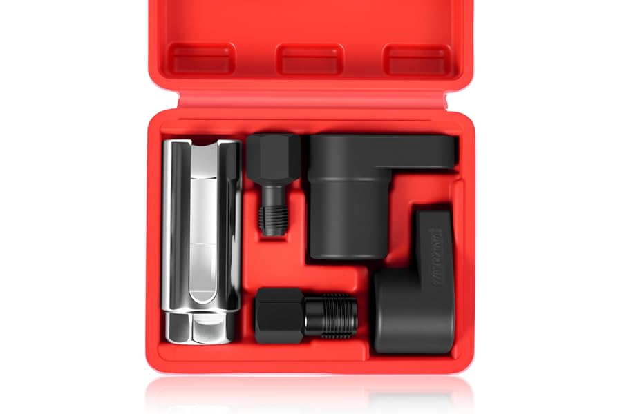 DAYUAN 5 pcs O2 Oxygen Sensor Socket Set, Wrench Remover Tool and Thread Chaser Set