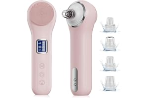 LRBSULE Aspiratore Punti Neri, 2 IN 1 Aspira Punti Neri e Spazzola Pulizia Viso, Punti Neri Rimozione con 5 Vibrazioni e 3 Livelli di Aspirazione, Pulizia Viso Impermeabile IPX7, Blackhead Remover Vacuum