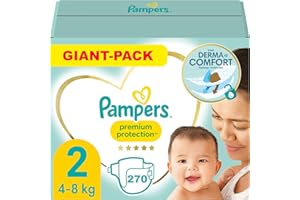 PAMPERS PREMIUM PROTECTION TAILLE 2 270 COUCHES (4-8 KG)
