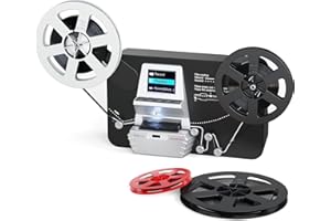 DIGITCONVERT Escaner peliculas Super 8/8 mm, Super 8 Film Digitalizer para 8 mm y Super 8 película (3", 5", 7" y 9") Convertidor Super 8 a Digital con Tarjeta de Memoria de 32 GB y LCD de 2,4"