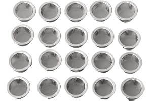 GLOBALHUT 20 filtros de pantalla de metal de acero inoxidable, filtro de cuenco precortado de 1/2 pulgada, filtros de tubo de diseño cónico, gasa de malla de cuenco de 0.5 pulgadas, pantallas de cuenco de malla