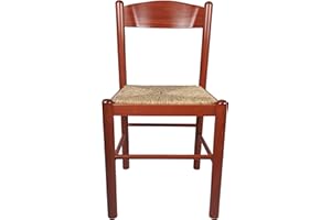 SEDAM SRL Sedia Pisa, In Legno Massello, Seduta in Paglia, Varie Colorazioni Disponibili (Ciliegio)