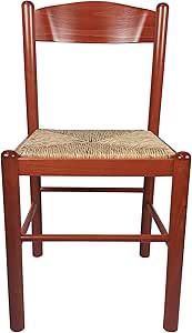 Sedia Pisa In Legno Massello Con Seduta In Paglia - Made In Italy, Colore Ciliegio, Per Casa O Ristorante