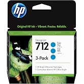 HP 712 3ED77A 3'l&uuml; paket Mavi 29-ml DesignJet T650, T630, T250, T230 ve Studio Geniş Format Plotter Yazıcılar i&ccedil;in Orijinal H