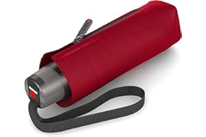 Knirps Taschenschirm T.010 Manual Uni – Sehr leicht – Klein und kompakt – Sturmfest – Windproof – Dark Red