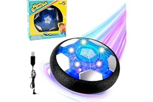 HTGWCG Ballon de Foot Rechargeable, Air Power Football avec LED Jouet Enfant Ballon avec Anti-Choc Design Jeux de Foot Interieur Exterieur, Jeux de Foot Cadeau d'anniversaire