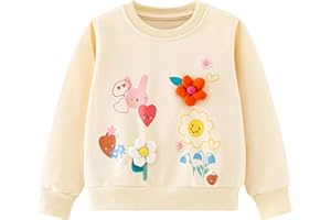 Pilipulu Sweatshirt Mädchen Pullover Kinder Mädchen Baumwolle Langarmshirt Einhorn Häschen Warm Tops 2-8 Jahre Größe 92 98 104 110 116 122 128