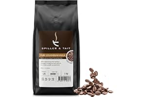 Spiller & Tait Pure Colombian Huila – Coffee Beans 1kg Bag – Top Speciality Columbian Coffee Beans Roasted in the UK – Gourmet Blend for Great Tasting Brew at Home
