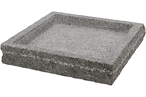 Rivanto® Vogeltränke Granit quadratisch 37 x 37 cm Vogelbad Futterschale