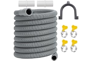 Washing Machine Drain Hose, Universal Drain Hose Extension Kit for Washer, Dishwasher, Flexible Discharge Hose for LG/GE/Samsung, Fit up to 1-1/2 Inch Drain Outlets (3M)