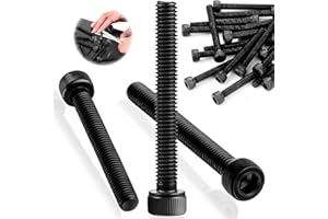 SWTYExt 40 szt. śrub cylindrycznych z gniazdem sześciokątnym M6 x 50 mm, śruby z łbem cylindrycznym DIN 912, pełny gwint, stal węglowa, śruby sześciokątne, czarne, śruby imbusowe do akcesoriów