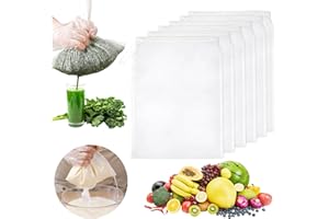 GGUFAY Garza Alimentare, Sacchetto Filtro, Filtrante Latte, Sacchetti Riutilizzabili Per Alimenti, Sacchetti In Tessuto Filtranti, Sacchetto Filtro Per Te, Sacchetti Di Garza, 6 Pezzi, 20 * 30cm