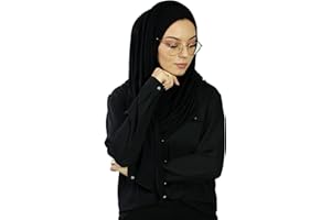 LAMIS HIJAB Hijab Foulard à Enfiler avec ouvertures pour lunette pour femme musulmane voilée châle islamique voile enfilable HE500