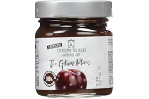 To Filema Tis Lelas Confiture de Prunes Faite Maison Sans Sucre Ajouté – Confiture Artisanale Grecque 75% Fruits Naturels, Vegan & Sans Gluten – Paquet de 2 x 240 g (480 g au total)