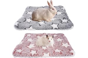 ZYREN 2 Pièces Lit en Peluche pour Petits Animaux,32 x 25 cm Hamster Tapis de Lits,Tapis de Couchage en Peluche pour Petit Animal,Lavable,Lit Cochon d'inde pour Petit Animal,Lapins,Cochon D'Inde,Écureuil