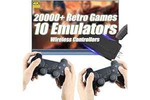 HENTOK Retro Games Console - Video Game Consoles with 2Pack Game Controllers, 64GB Built-in Card 20000+ Games, 4K HDMI Display