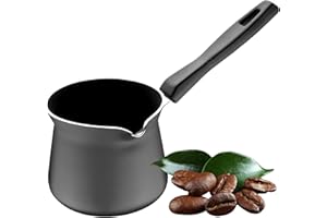 SUNFLOWER ZONE Non Stick Small Greek Coffee Pan/Turkish Coffee Pot - Cezve Ibrik Style Traditional Stovetop Coffee Maker – 540ml, Greek Arabic Coffee Pot