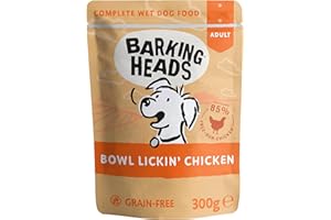 Barking Heads Wet Dog Food - Bowl Lickin' Chicken - No Artificial Flavours - Grain-Free Recipe (10 x 300 g)