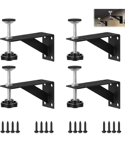 BBTEQEKN 4-Pack Undermount Sink Brackets – Fits Narrow Cabinets, Sturdy Sink Repair Kit With Non-Slip Pads, Holds Up To 440 Lbs