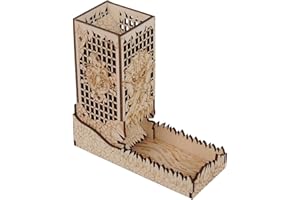 CZYY Torre di dadi con vassoio in legno inciso al laser, Mind Flayer, portatile e pieghevole, perfetto per giochi da tavolo e giochi di ruolo da tavolo (Cthulhu)