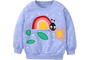 MUJOQE Mädchen Pullover für Kinder Langarmshirt Baumwolle Sweatshirt Winter Kleidung Langarm Tops 1-7 Jahre