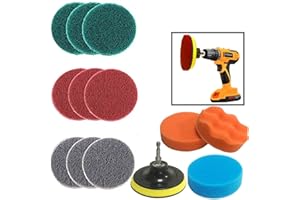 JOQINEER Drill Brush Power Scrubber Tampons à récurer et éponge Kit de Nettoyage-Nettoyeur Tout Usage à récurer sans Fil pour Nettoyer Les Carreaux de Piscine,la Baignoire, la céramique、Auto (13pcs)