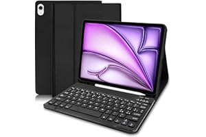 COEZFE Custodia Tastiera per iPad Air 11 Pollici M3 2025/ M2 2024, Tastiera Custodia con Tastiera per iPad Air 5th/ 4th Gen 10,9 Pollici, Layout Italiano Bluetooth Tastiera per ipad Air 11" M3, Nero