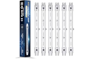 BROTOU 6 Pack 300W 2800K Warm White Eco Halogen R7S Halogen Bulbs, 4480LM, 1500Hrs, Dimmable, 360° Beam Angle, CE & ROHS Approved