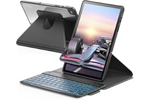 INFILAND Tastatur Hülle für Samsung Galaxy Tab A9+ Plus 11 Zoll 2023 Modell (SM-X210/X216/X218) mit 360-Grad-Rotation, schlankem Standcover, Abnehmbarer magnetischer kabelloser Tastatur, Schwarz