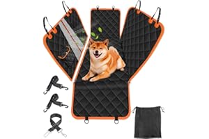 JR JUMIAR 2023 Newest Dog Car Seat Cover, 5 Layers Back Seat Cover Ultimate Waterproof with Mesh Visual Window, Non Slip & Scratch-Proof Dog Hammock with Storage Pocket Universal Fit for Trucks,with Storage Bag