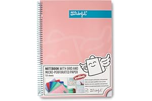 Mr. Wonderful - Libreta A4 Rosa - 240 páginas cuadriculadas Microperforadas - Tapa Extradura - Encuadrenación en Espiral- Incluye pegatinas