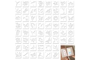 BANTI Stencil Muro Fiori Normografo Parete da Pittura 60 Pezzi Stencil per Pareti Bambini Plastica Stencil Parete Scritte per Scrapbooking Disegno Graffiti Decorazione da Parete