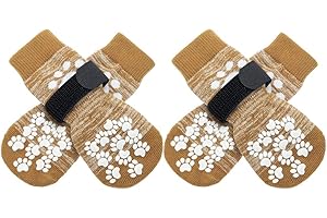 EXPAWLORER Dog Socks with Handles, Double Sided Non-Slip for Hardwood Floors, Stop Licking Injured Paws, Adjustable Socks with Extra Traction for Small, Medium and Large