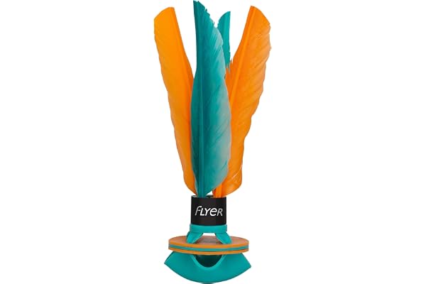 Volant Flyer - 50 MM avec 4 Plumes - Embout Caoutchouc -en Boite Couleur
