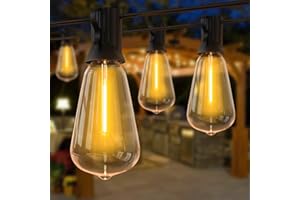 AVANLO Outdoor String Lights 100FT /30.5M Festoon Patio Lights Outside Led Lighting Waterproof Mains Powered with ST38 Shatterproof Vintage Bulbs Connectable for Garden Wedding Balcony