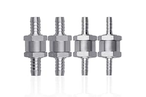 ‎FEIGO Rückschlagventil, FEIGO 4 Stück Aluminium Ventil (6 8 10 12mm) Kraftstoff Rücklaufsicherung für Dieselöl Benzin Wasser Chrom Auto Auto Vergaser Niederdrucksystem
